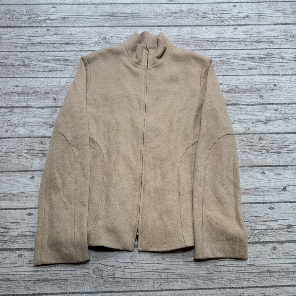 Vintage Lida Baday Jacket Women's 8 Beige Wool Rayon Mockneck Outerwear Canada